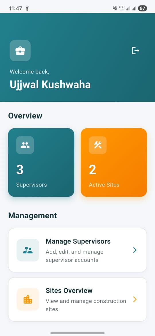 Contractor dashboard overview